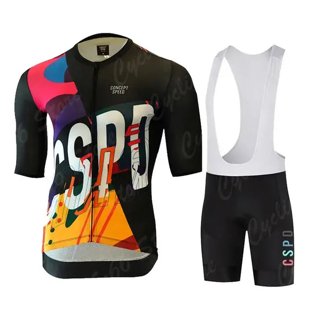 CSPD Cycling Jersey for Men, Team Bike Jersey Kit